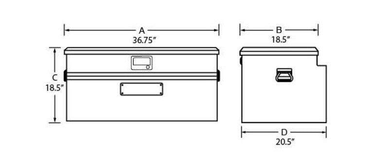 Tradesman Aluminum 79436 for Flush Mount Truck Tool Box (36in.) Black