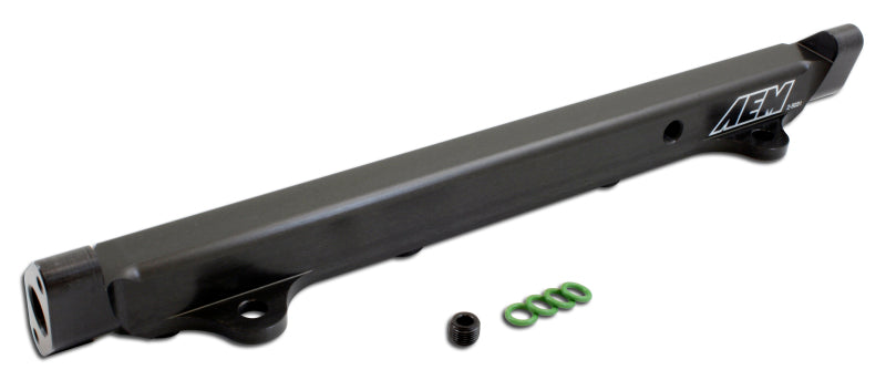 AEM 25-131BK for 03-06 Evo 8 &amp; 9 Black Fuel Rail