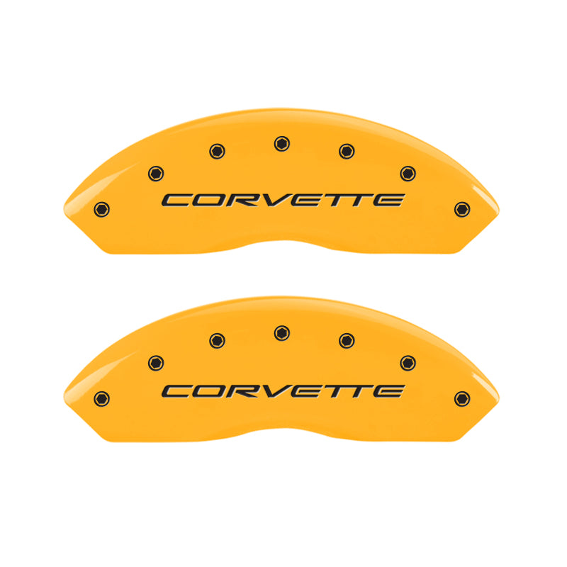 MGP 4 13007SCV5YL for Caliper Covers Engraved Front &amp; Rear C5/Corvette Yellow finish black ch x 9H