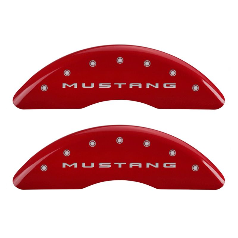 MGP 4 10200SM52RD for Caliper Covers Engraved Front 2015/Mustang Engraved Rear 2015/50 Red finish sil