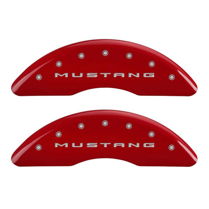 MGP 4 10200SM52RD for Caliper Covers Engraved Front 2015/Mustang Engraved Rear 2015/50 Red finish sil