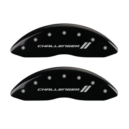 MGP 4 12162SCL1BK for Caliper Covers Engraved Front &amp; Rear With stripes/Challenger Black finish silve Deg) Elbow Reducing