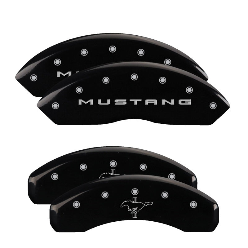 MGP 4 10202SMB2BK for Caliper Covers Engraved Front 2015/Mustang Engraved Rear 2015/Bar &amp; Pony Black