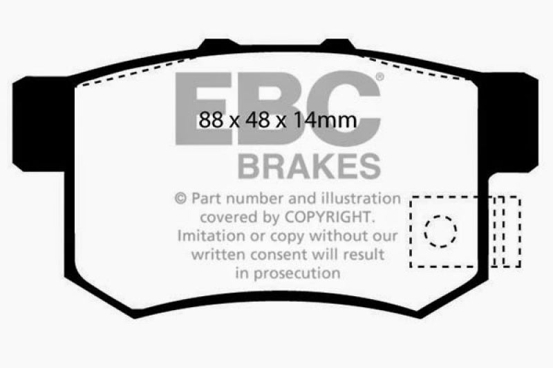 EBC 01-03 DP3781/2C for Acura CL 3.2 Redstuff Rear Brake Pads