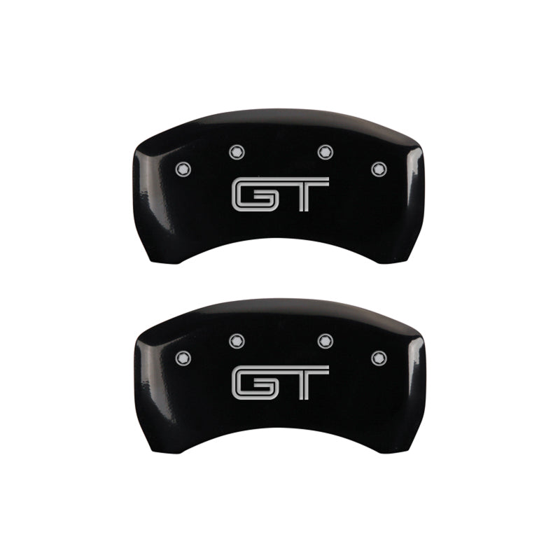 MGP 4 10197SMG2BK for Caliper Covers Engraved Front Mustang Engraved Rear S197/GT Black finish silver