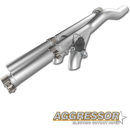 QTP 17-18 540117 for Ford Raptor EC/CC 2.5in 304SS Aggressor Cutout Dual Mid Pipes