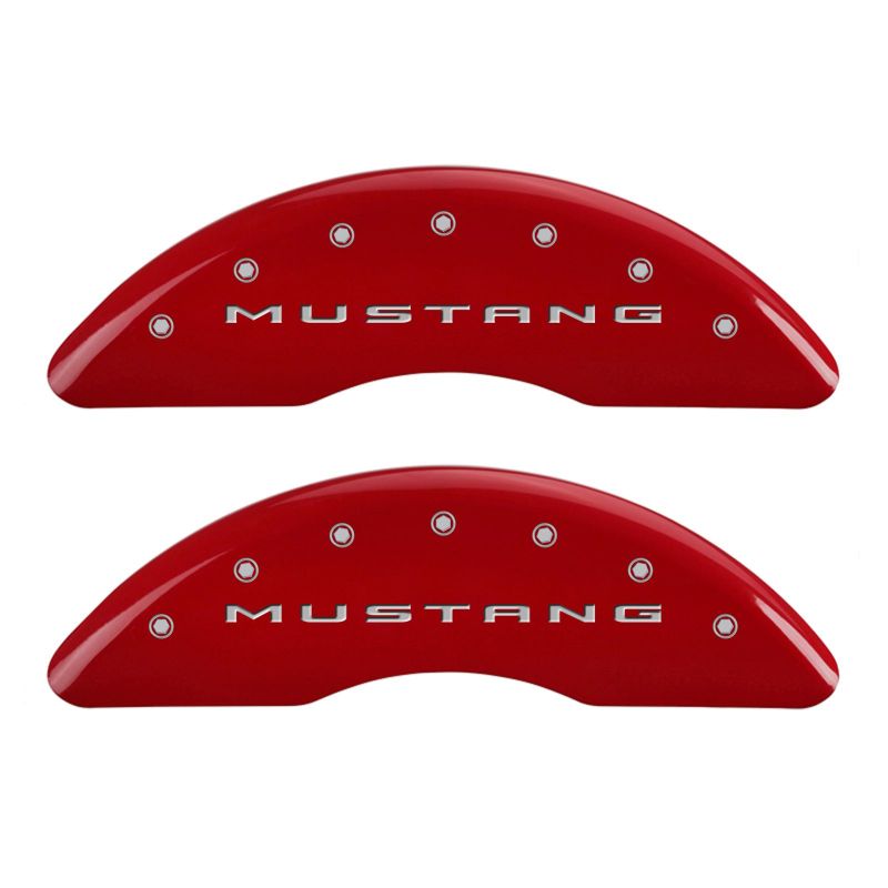 MGP 4 10201S2MGRD for Caliper Covers Engraved Front 2015/Mustang Engraved Rear 2015/GT Red finish sil