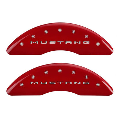 MGP 4 10201S2MGRD for Caliper Covers Engraved Front 2015/Mustang Engraved Rear 2015/GT Red finish sil