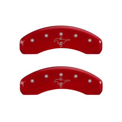 MGP 4 10204SMB2RD for Caliper Covers Engraved Front 2015/Mustang Engraved Rear 2015/Bar &amp; Pony Red/Si