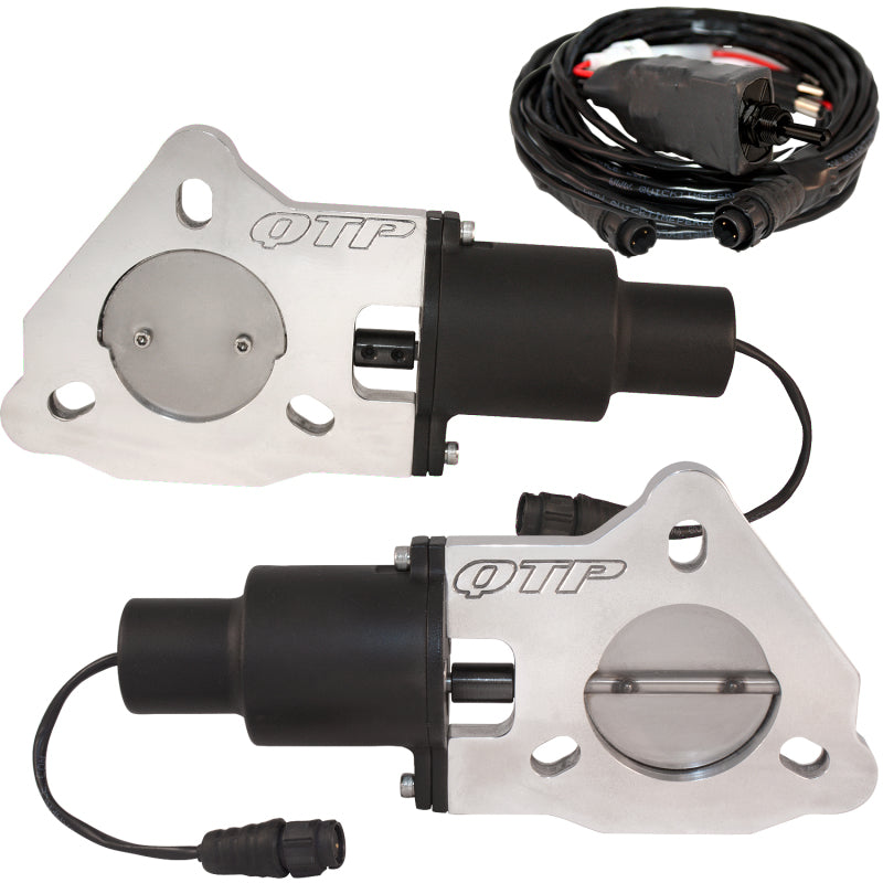 QTP 2.5in QTEC50 for Bolt-On QTEC Dual Electric Cutout Valves Pair