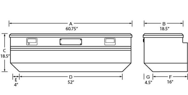 Tradesman Aluminum 79460T for Flush Mount Truck Tool Box (60in.) Black