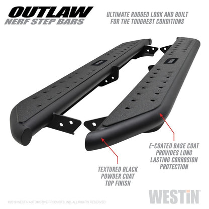 Westin 05-19 58-52775 for Toyota Tacoma Double Cab Outlaw Nerf Step Bars