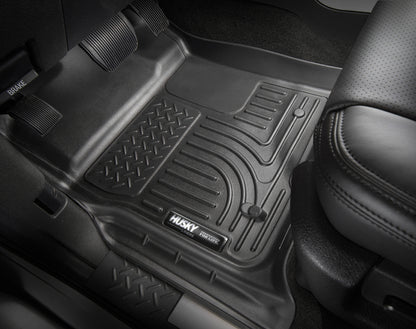 Husky Liners 99601 for 14 Toyota Highlander Weatherbeater Black Front &amp; 2nd Seat Floor Liners