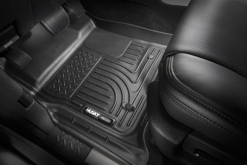 Husky Liners 99601 for 14 Toyota Highlander Weatherbeater Black Front &amp; 2nd Seat Floor Liners