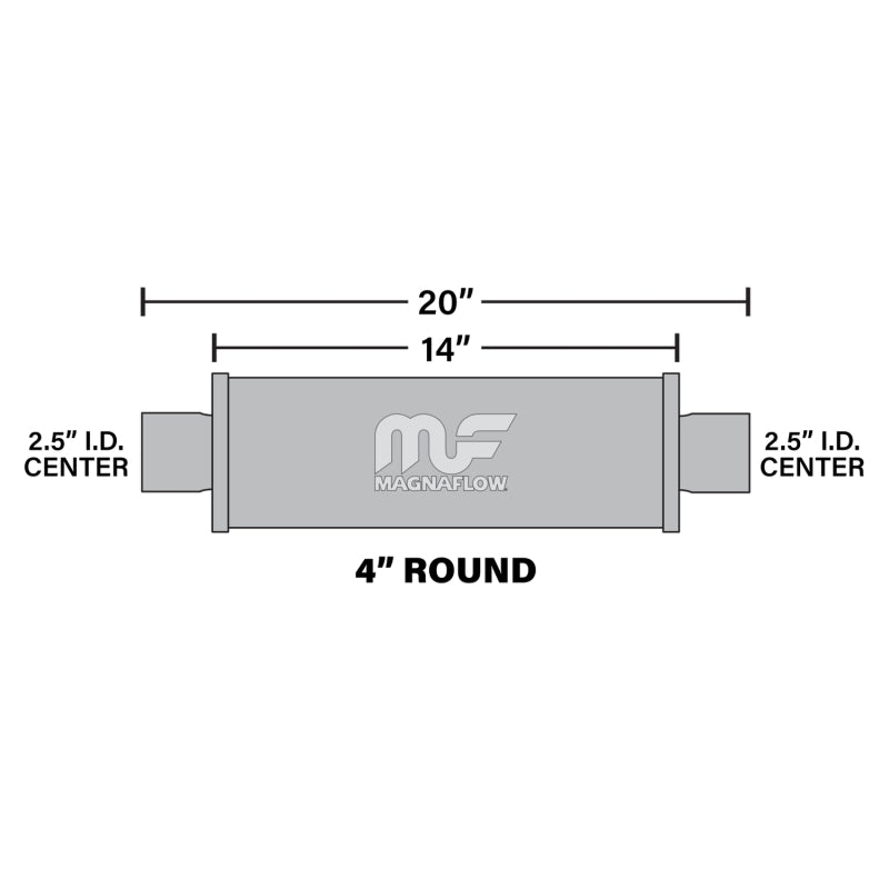 MagnaFlow 10416 for Muffler Mag SS 14X4X4 2.5X2.5