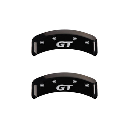 MGP 4 10095SMG1BK for Caliper Covers Engraved Front Mustang Engraved Rear SN95/GT Black finish silver