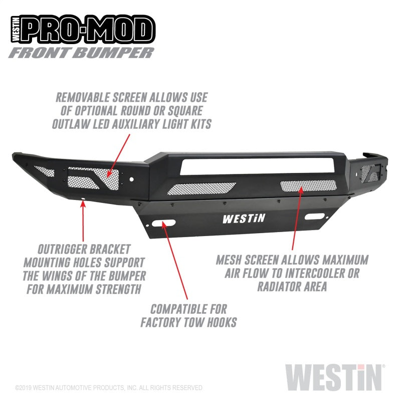 Westin 16-19 58-41005 for Chevy/GMC Silverado/Sierra 1500 Pro-Mod Front Bumper