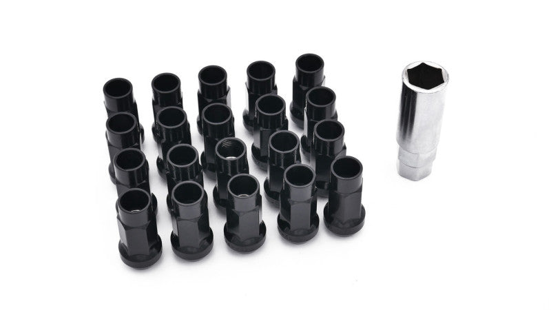 ISR Performance IS-12125-BLK for Steel 50mm Open Ended Lug Nuts M12x1.25-Black Lock